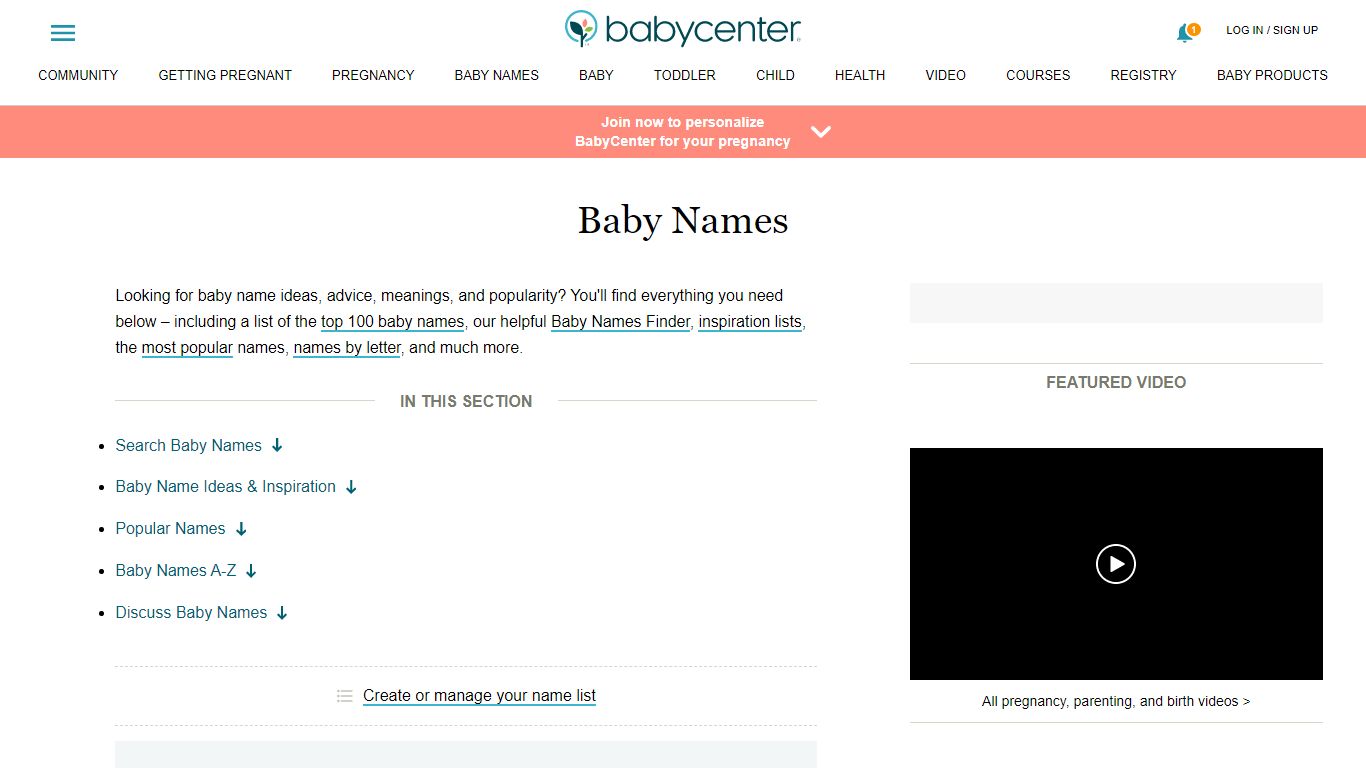 Baby names for boys, girls, and gender neutral | BabyCenter